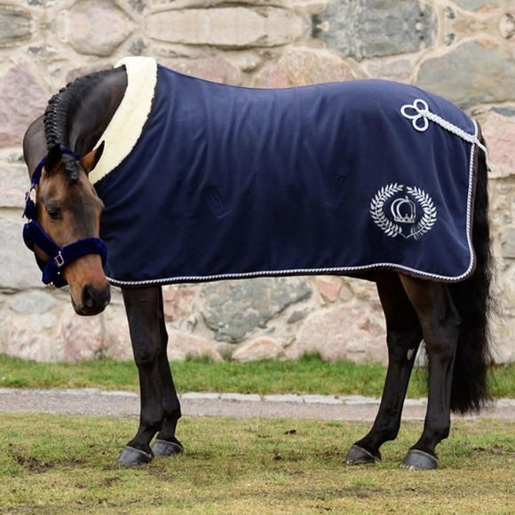 PS Of Sweden Deep Sapphire Fleece Blanket/cooler. - Picture 1 of 6